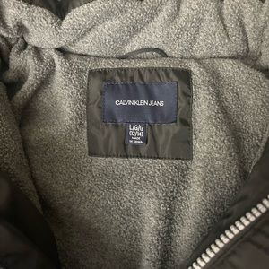Girls large 12/14 Calvin Klein full zip coat  hood. In excellent condition